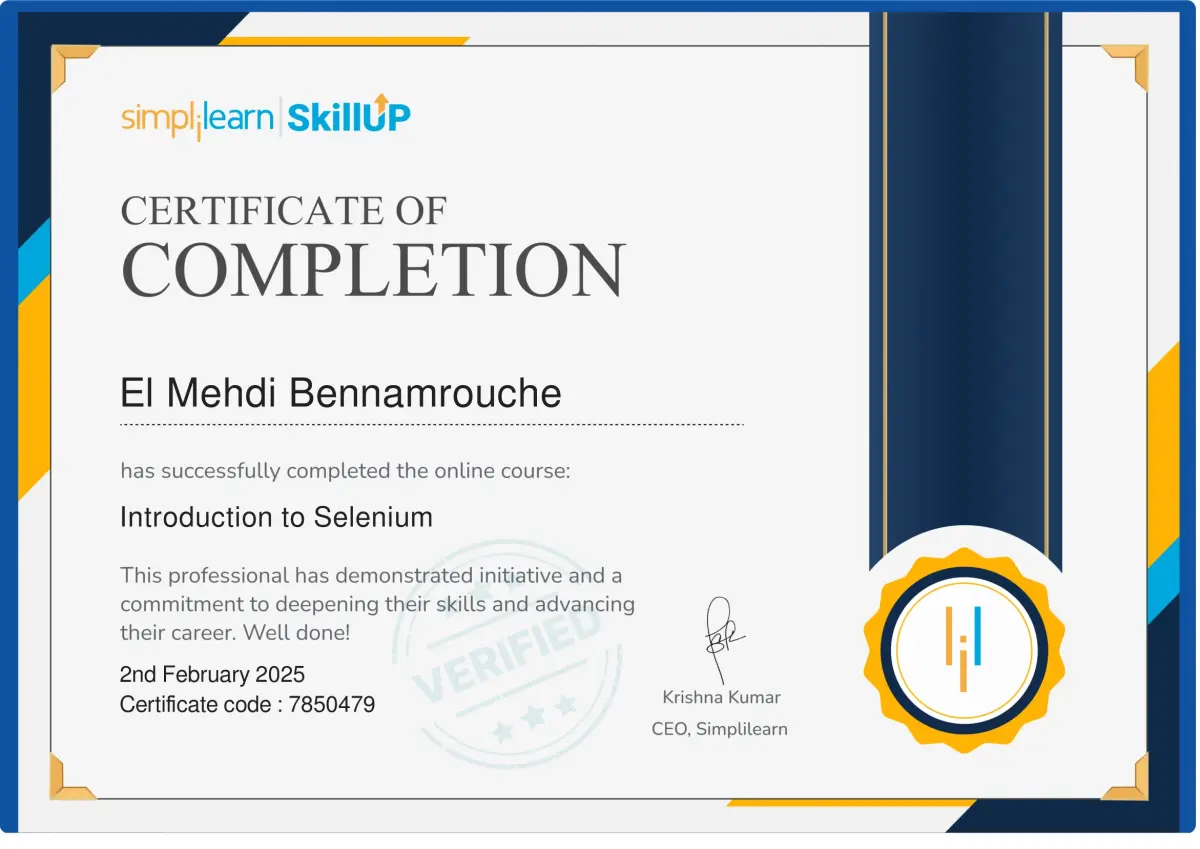 alphaben - Simplilearn Selenium Certificate