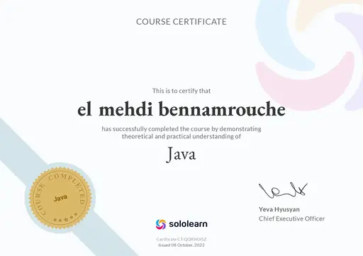 alphaben - SoloLearn General Certificate
